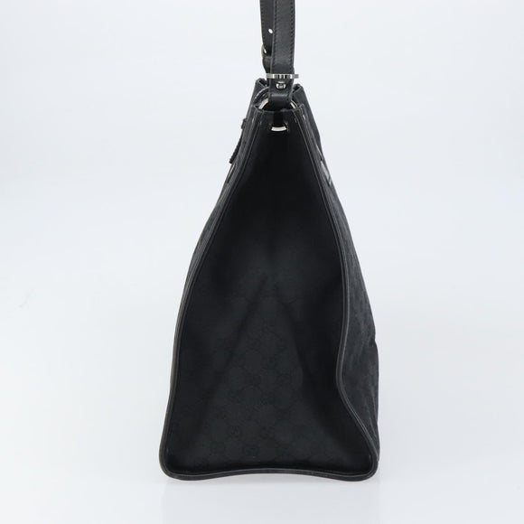 GUCCI GG Canvas Shoulder Bag Black Silver 109101 Auth ep12109