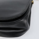 Christian Dior Chain Shoulder Bag Leather Black Gold Auth ep12110-10
