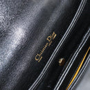 Christian Dior Chain Shoulder Bag Leather Black Gold Auth ep12110-16