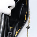 Christian Dior Chain Shoulder Bag Leather Black Gold Auth ep12110-17