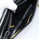 Christian Dior Chain Shoulder Bag Leather Black Gold Auth ep12110-22