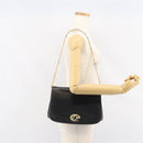 Christian Dior Chain Shoulder Bag Leather Black Gold Auth ep12110-24