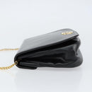 Christian Dior Chain Shoulder Bag Leather Black Gold Auth ep12110-5