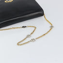 Christian Dior Chain Shoulder Bag Leather Black Gold Auth ep12110-7