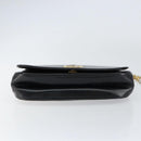 Christian Dior Chain Shoulder Bag Leather Black Gold Auth ep12110-9