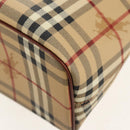 BURBERRY Nova Check Tote Bag PVC Beige Gold Auth ep12112A-13