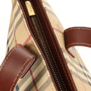 BURBERRY Nova Check Tote Bag PVC Beige Gold Auth ep12112A-14
