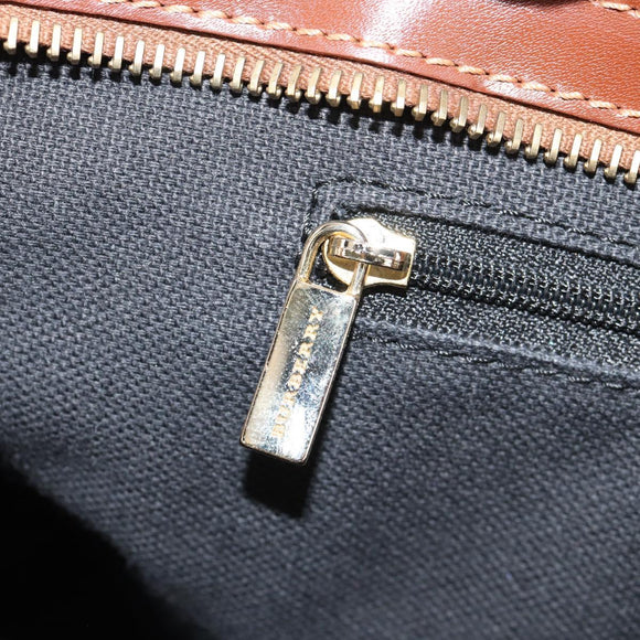 BURBERRY Nova Check Tote Bag PVC Beige Gold Auth ep12112A