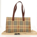 BURBERRY Nova Check Tote Bag PVC Beige Gold Auth ep12112A-24