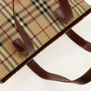 BURBERRY Nova Check Tote Bag PVC Beige Gold Auth ep12112A-6