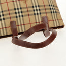 BURBERRY Nova Check Tote Bag PVC Beige Gold Auth ep12112A-7