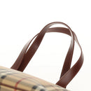 BURBERRY Nova Check Tote Bag PVC Beige Gold Auth ep12112A-8