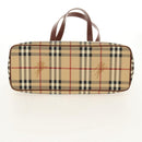 BURBERRY Nova Check Tote Bag PVC Beige Gold Auth ep12112A-9