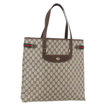 GUCCI GG Supreme Web Sherry Line Tote Bag PVC Beige 39 02 091 Auth ep12117