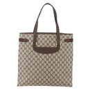 GUCCI GG Supreme Web Sherry Line Tote Bag PVC Beige 39 02 091 Auth ep12117-2