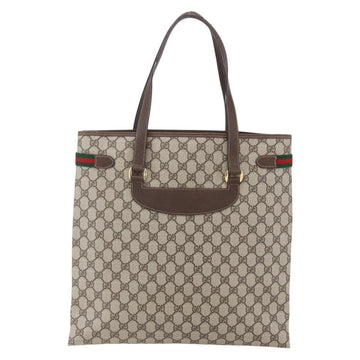 GUCCI GG Supreme Web Sherry Line Tote Bag PVC Beige 39 02 091 Auth ep12117 - 0