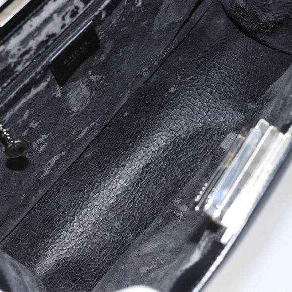 GUCCI Tote Bag Leather Black Silver 001 3033 Auth ep12121