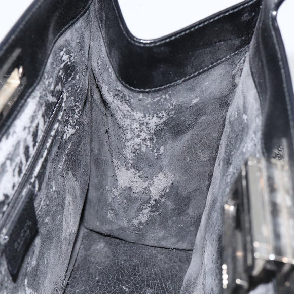 GUCCI Tote Bag Leather Black Silver 001 3033 Auth ep12121