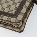 GUCCI GG Supreme Web Sherry Line Shoulder Bag PVC Beige Gold Auth ep12123-10