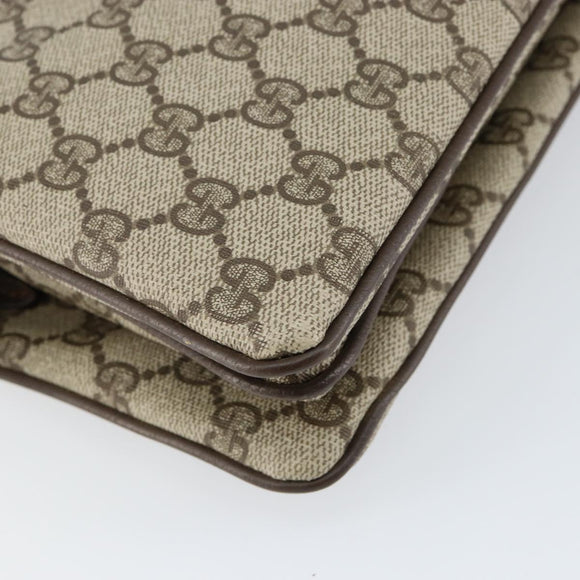 GUCCI GG Supreme Web Sherry Line Shoulder Bag PVC Beige Gold Auth ep12123