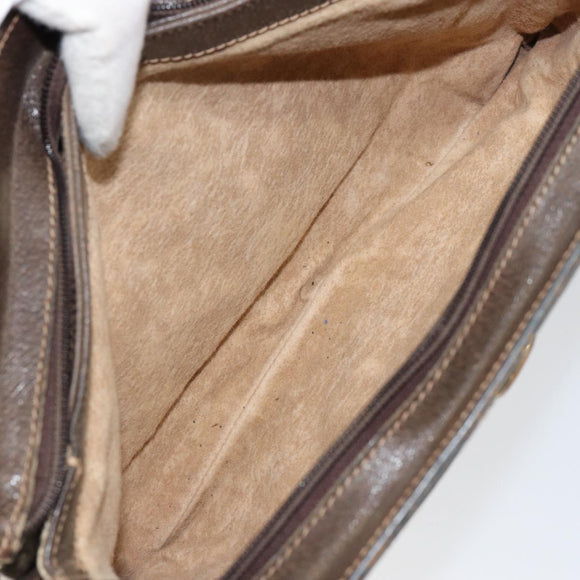 GUCCI GG Supreme Web Sherry Line Shoulder Bag PVC Beige Gold Auth ep12123