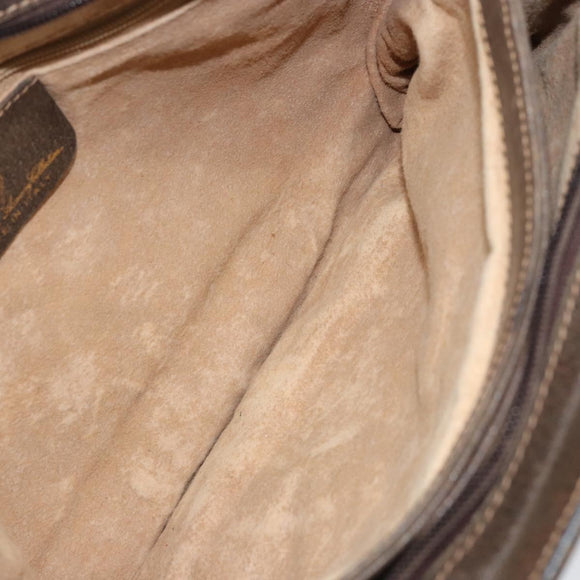 GUCCI GG Supreme Web Sherry Line Shoulder Bag PVC Beige Gold Auth ep12123