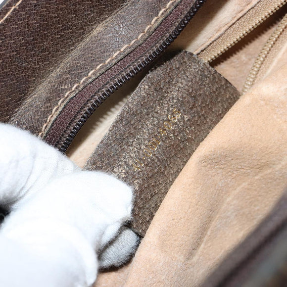 GUCCI GG Supreme Web Sherry Line Shoulder Bag PVC Beige Gold Auth ep12123