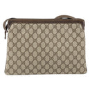 GUCCI GG Supreme Web Sherry Line Shoulder Bag PVC Beige Gold Auth ep12123-3