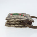 GUCCI GG Supreme Web Sherry Line Shoulder Bag PVC Beige Gold Auth ep12123-4