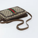 GUCCI GG Supreme Web Sherry Line Shoulder Bag PVC Beige Gold Auth ep12123-7