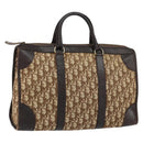 Christian Dior Trotter Canvas Boston Bag Beige Gold Auth ep12125-1