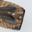 Christian Dior Trotter Canvas Boston Bag Beige Gold Auth ep12125-14