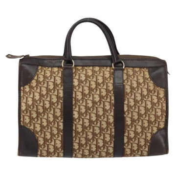 Christian Dior Trotter Canvas Boston Bag Beige Gold Auth ep12125 - 0