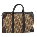 Christian Dior Trotter Canvas Boston Bag Beige Gold Auth ep12125-3