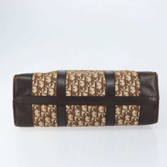 Christian Dior Trotter Canvas Boston Bag Beige Gold Auth ep12125