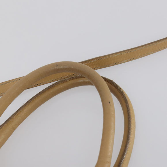 FENDI Tote Bag Leather 2way Beige Gold Auth ep12126