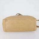 FENDI Tote Bag Leather 2way Beige Gold Auth ep12126-5