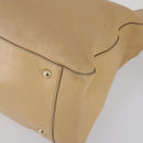 FENDI Tote Bag Leather 2way Beige Gold Auth ep12126-15