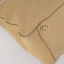 FENDI Tote Bag Leather 2way Beige Gold Auth ep12126-16