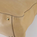 FENDI Tote Bag Leather 2way Beige Gold Auth ep12126-17