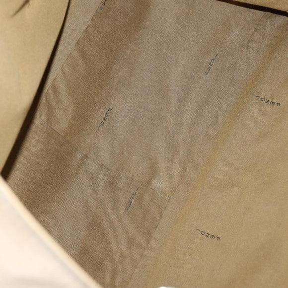 FENDI Tote Bag Leather 2way Beige Gold Auth ep12126