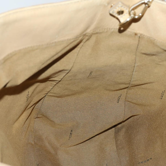FENDI Tote Bag Leather 2way Beige Gold Auth ep12126