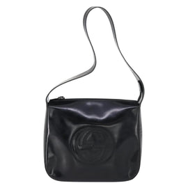 GUCCI Shoulder Bag Enamel Black Auth ep12128 - 0