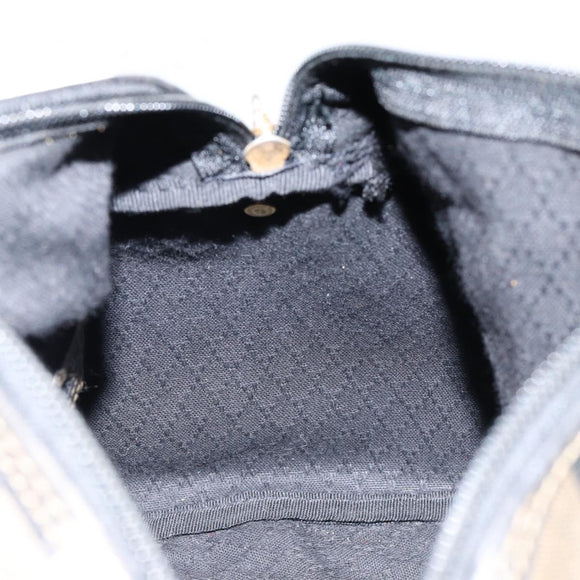 FENDI Pecan Canvas Boston Bag PVC Black Brown gold Auth ep12130