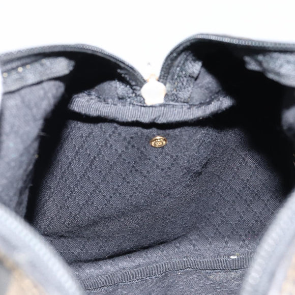 FENDI Pecan Canvas Boston Bag PVC Black Brown gold Auth ep12130