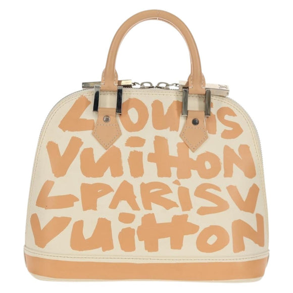 LOUIS VUITTON Monogram Graffiti Alma MM Hand Bag White M92180 LV Auth ep12131V
