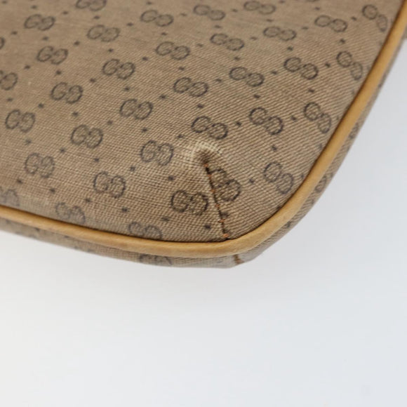 GUCCI Micro GG Supreme Chain Shoulder Bag PVC Leather Beige Gold Auth ep12132