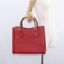 GUCCI Bamboo Hand Bag Leather Red Gold 002 0260 2615 Auth ep12137-22