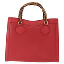 GUCCI Bamboo Hand Bag Leather Red Gold 002 0260 2615 Auth ep12137-2