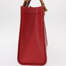 GUCCI Bamboo Hand Bag Leather Red Gold 002 0260 2615 Auth ep12137-4